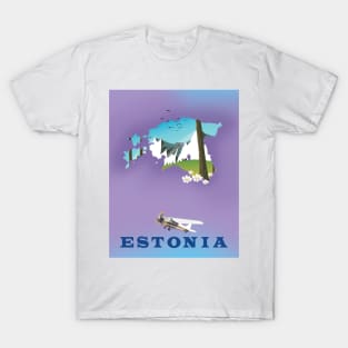 Estonia Travel map poster T-Shirt